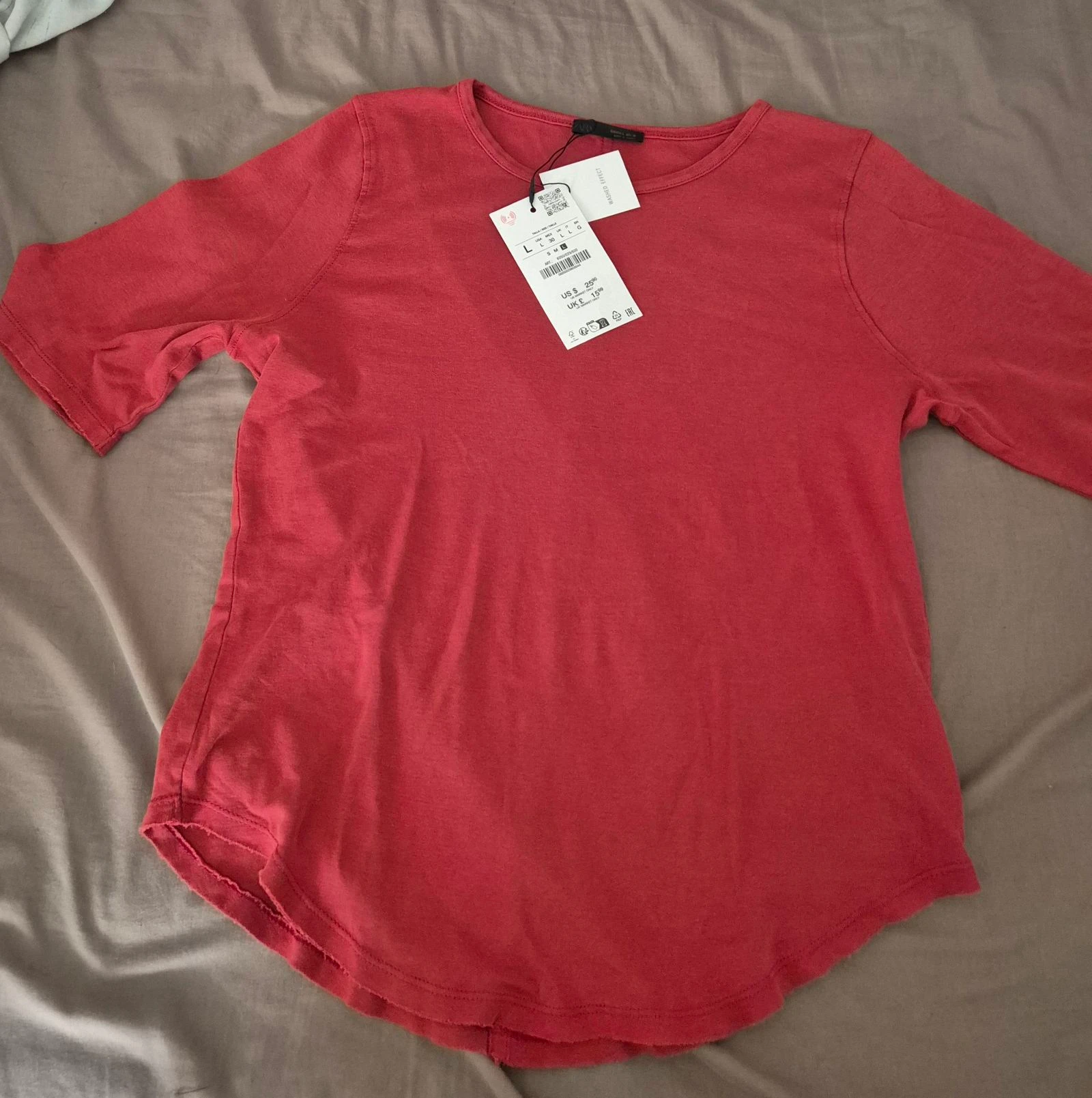 Camiseta manga corta talla l nueva con etiqueta Zara 
